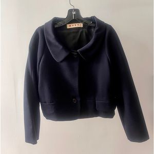 Marni Navy Wool Jacket Size 42